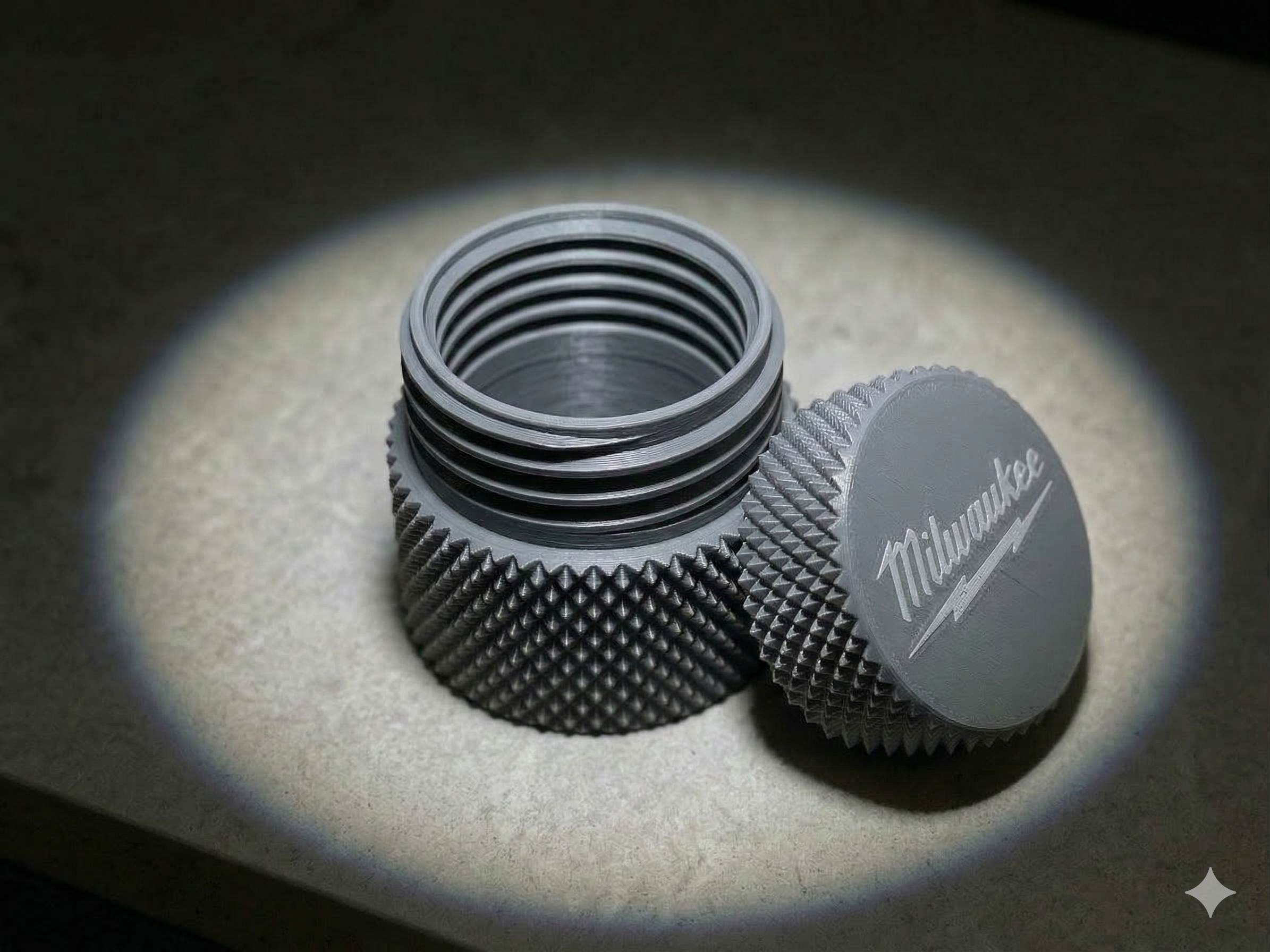 Milwakee Knurled Threaded Containers | Wire nut, screws, and hardware storage | Great Gift Idea | Excellent Grip and Threads