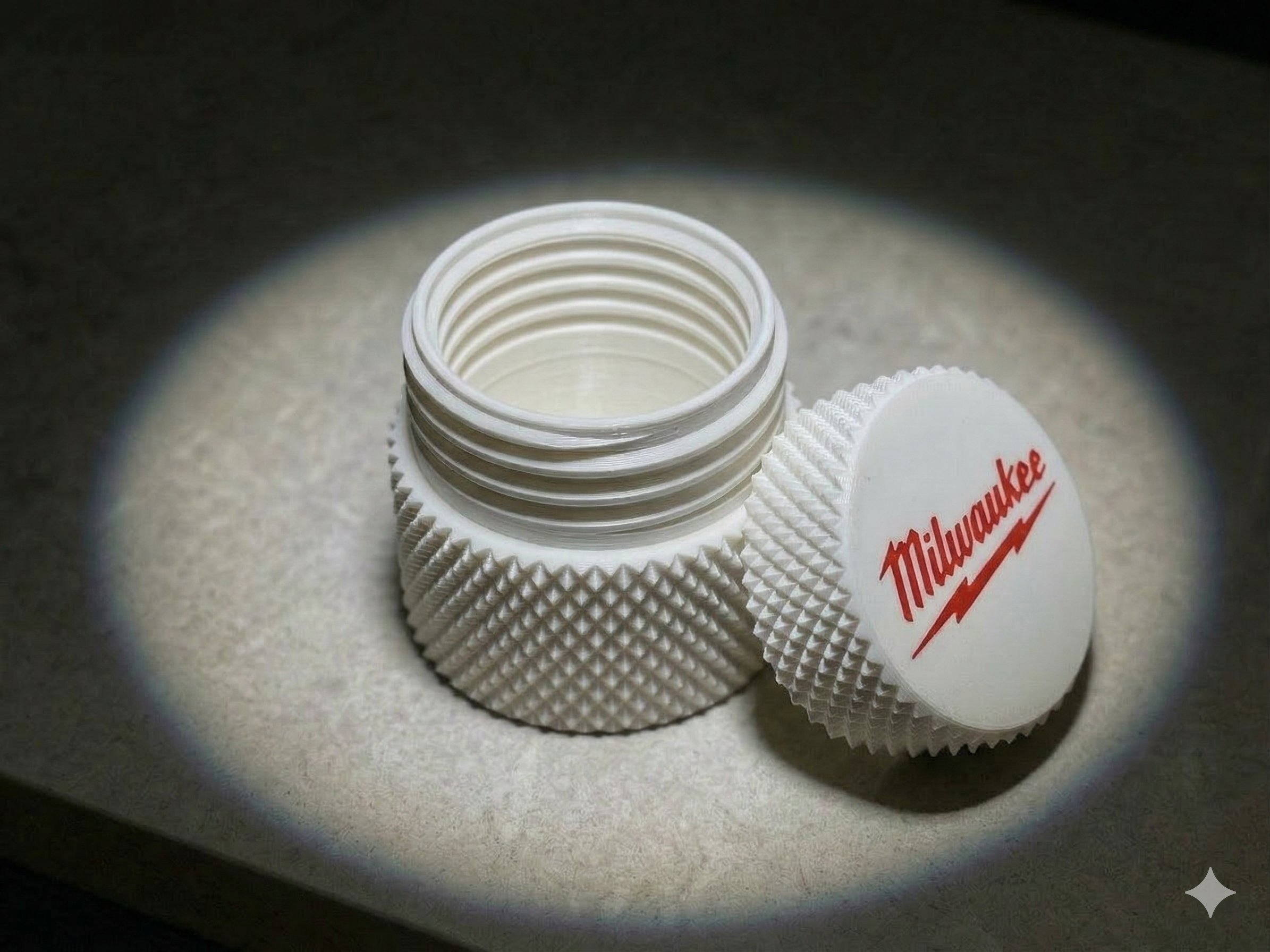 Milwakee Knurled Threaded Containers | Wire nut, screws, and hardware storage | Great Gift Idea | Excellent Grip and Threads