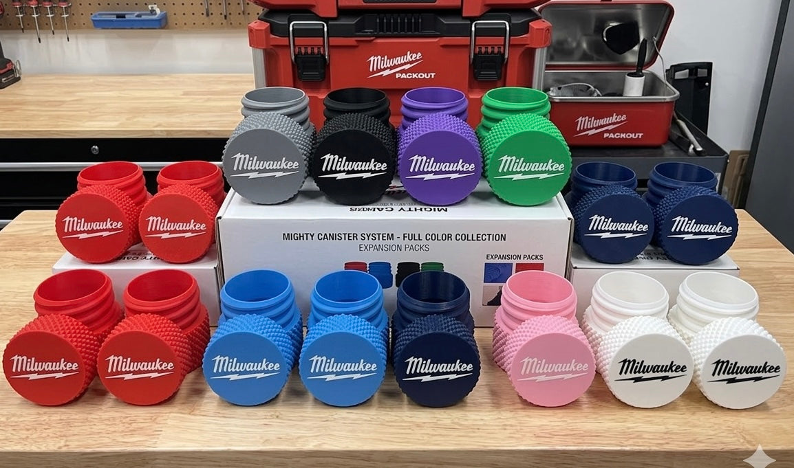 Milwakee Knurled Threaded Containers | Wire nut, screws, and hardware storage | Great Gift Idea | Excellent Grip and Threads