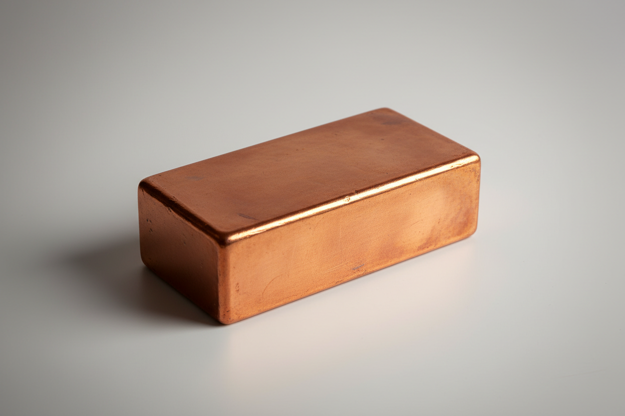 a 5.5 kg copper bar that is hand made by smelting and can be engraved or stamped to the customers liking