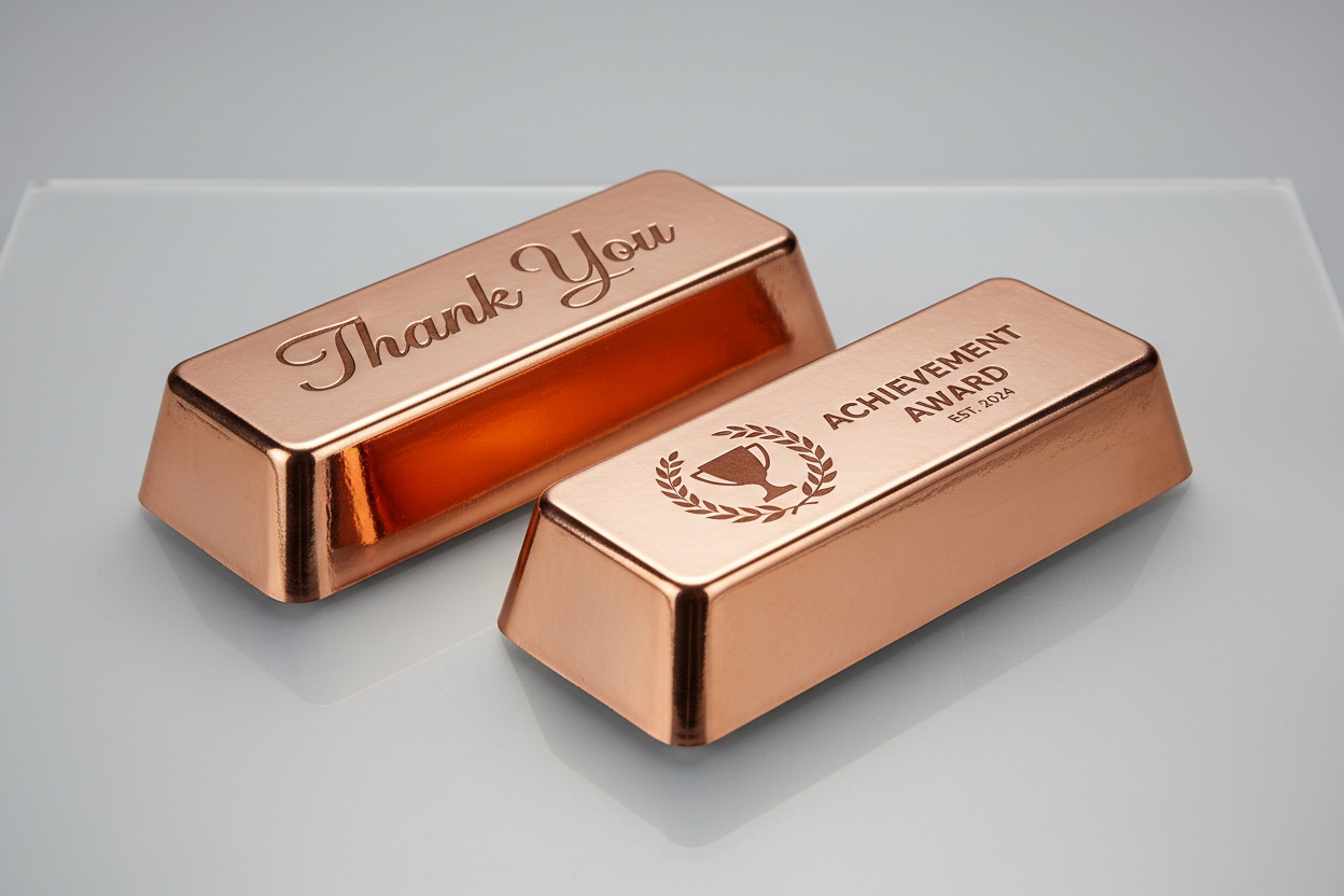 the dimensions are 5 3/4" x  2 1/4" x 1 1/2" and they are in ingot shape